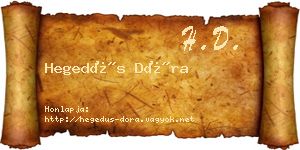 Hegedűs Dóra névjegykártya